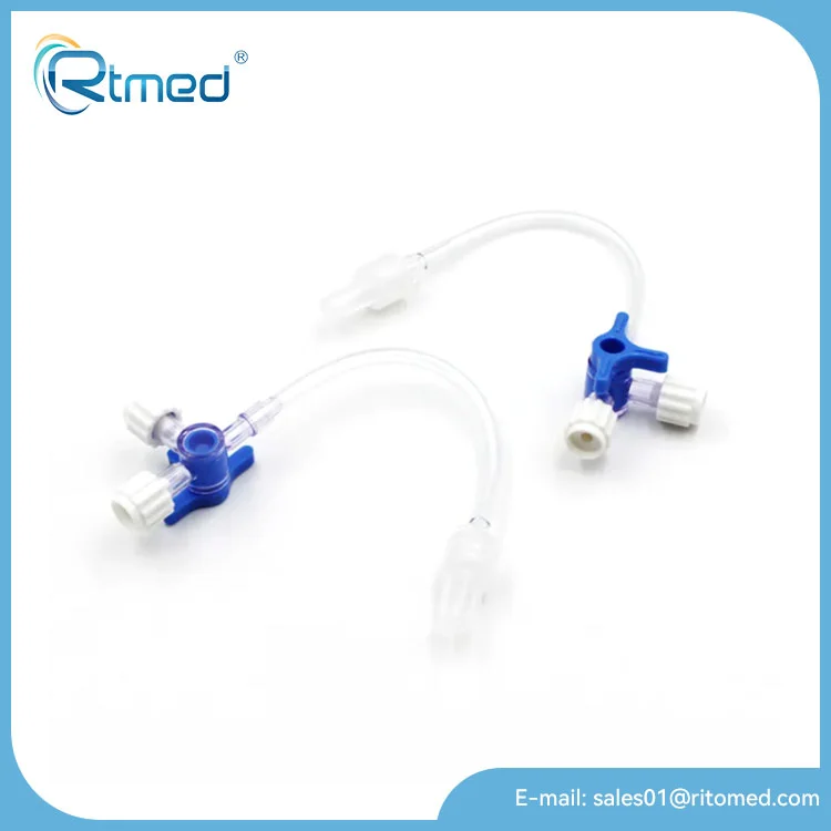 Llave de paso de 3 vías con tubo de extensión